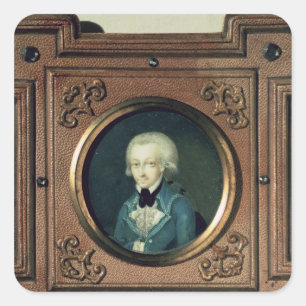 Porträt von Wolfgang Amadeus Mozart, 1773 Quadratischer Aufkleber