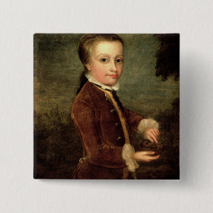 Porträt von Wolfgang Amadeus Mozart alterte Button