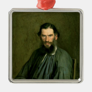 Porträt von Zählungs-Lev Nikolaevich Tolstoy 1873 Silbernes Ornament