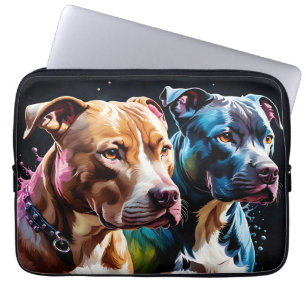 Porträt von zwei Pit Bulls Laptopschutzhülle