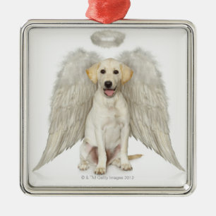 Porträt weißen Labrador retrievertragens Ornament Aus Metall