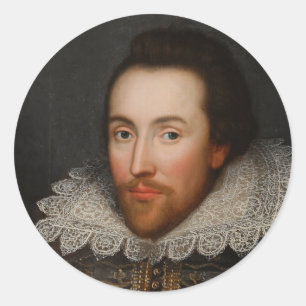 Porträt William Shakespeares Cobbe circa 1610 Runder Aufkleber
