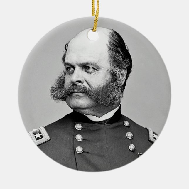 Porträt-ziviler Kriegs-General Ambrose E. Burnside Keramikornament (Vorne)