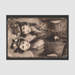 Porträt zweier Steampunk-Frauen DX5R Découpage Seidenpapier