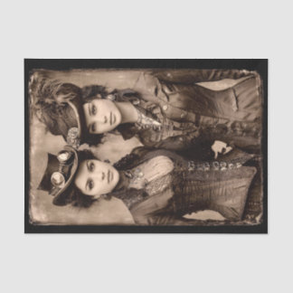 Porträt zweier Steampunk-Frauen DX5R Découpage Seidenpapier