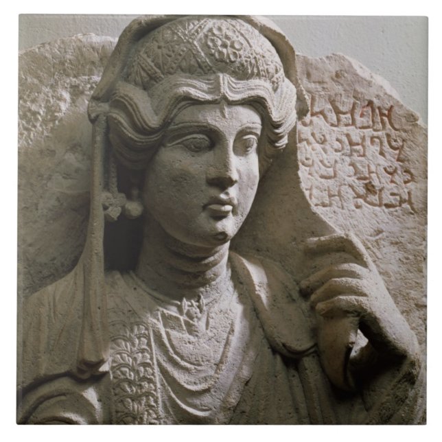 Porträtfehlschlag-Grabentlastung, römisch, Fliese (Vorderseite)