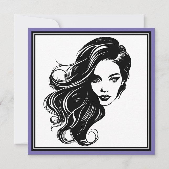 Porträtkarte Schwarz/Weiß Karte (Vorderseite)