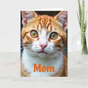 Porträtkarte zum Muttertag mit roter Katze Karte