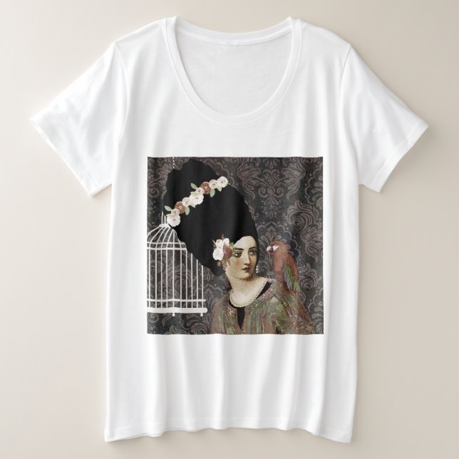 Porträtkunst Große Größe T-Shirt (Design vorne)