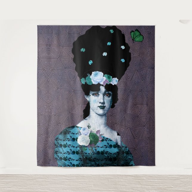 Porträtkunst Wandteppich (Vorderseite)