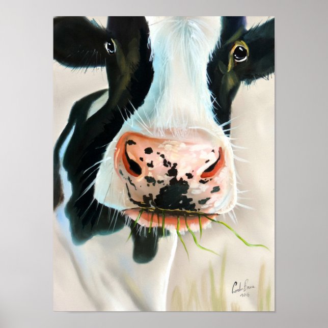 Porträtmalerei auf Schwarzweiß Poster (Vorne)