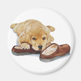 Porträtmalerei eines niedlichen Golden Retreiver W Magnet