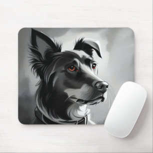 Porträtmalerei für Schwarze und Silberhunde Mousepad