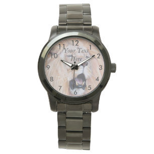 Porträtmalerei von Löwen, die große Katzen wild Armbanduhr