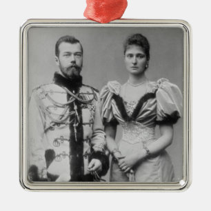Porträtphotographie des Zars Nicholas II Silbernes Ornament