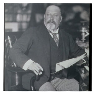 Porträtphotographie von Edward VII (1841-1910) Fliese