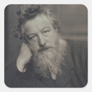 Porträtphotographie von William Morris (1834-96) Quadratischer Aufkleber
