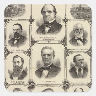 Porträts der Bürger von Cedar Rapids Quadratischer Aufkleber