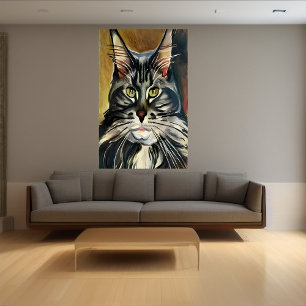 Porträts einer Maine-Münze   AI Art Poster