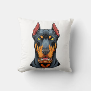 Porträts eines Dobermann-Hundes Vorderansicht Kissen