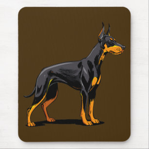 Porträts eines Dobermann-Hundes Vorderansicht Mousepad
