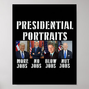 Porträts Trump Mehr Arbeitsplätze Obama Keine Jobs Poster