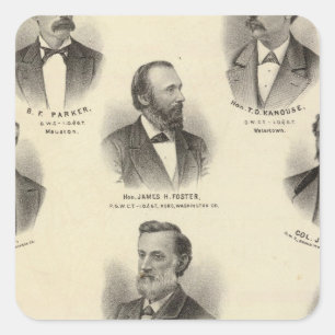 Porträts von BF Parker, TD Kanouse Quadratischer Aufkleber