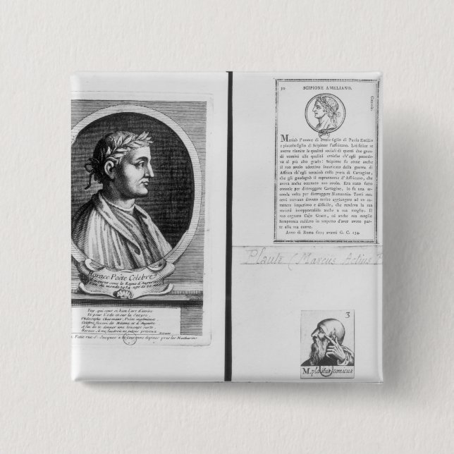 Porträts von Horaz Scipio Aemilianus Button (Vorderseite)