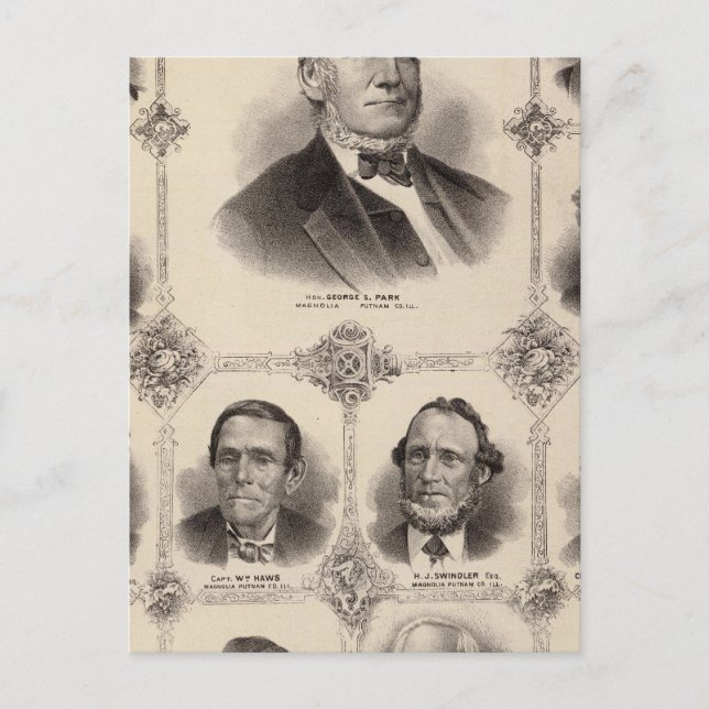 Porträts von Illinois Thirteen Postkarte (Vorderseite)