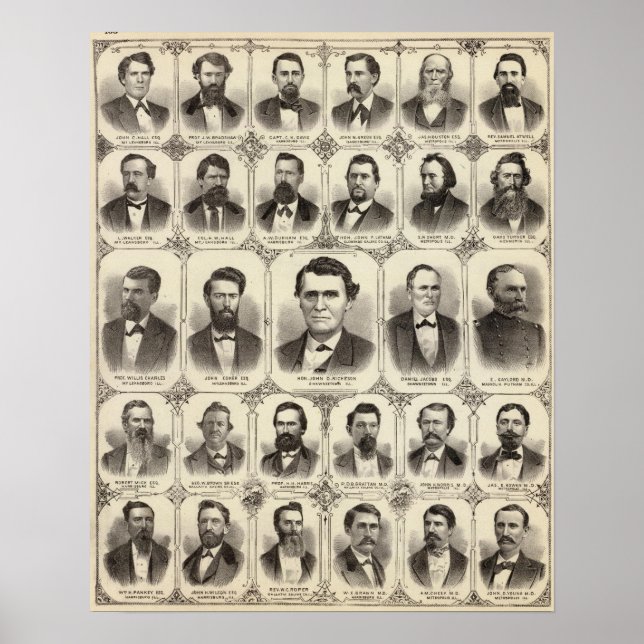 Porträts von John C Hall und Prof. JW Bradshaw Poster (Vorne)