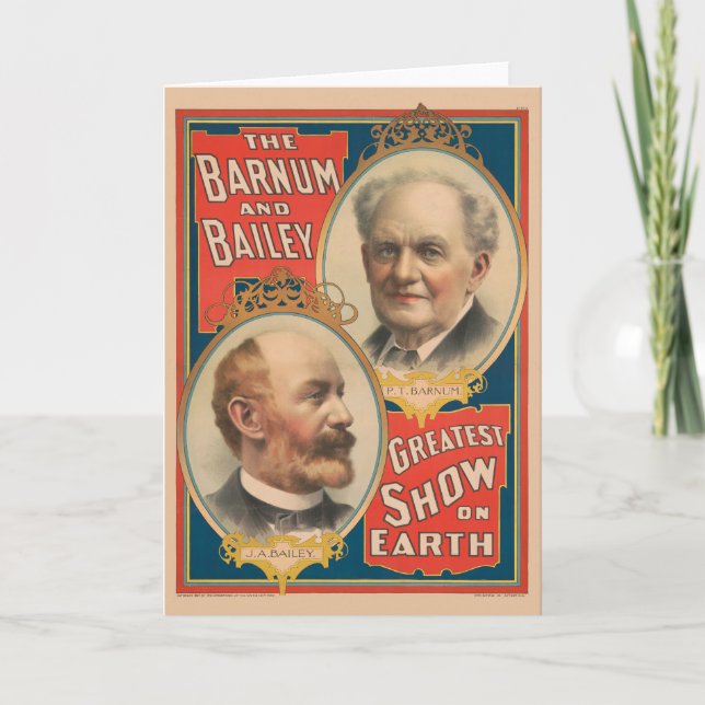 Porträts von P.T. Barnum und J.A. Bailey Karte (Vorderseite)