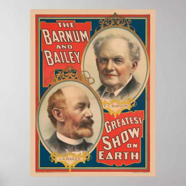 Porträts von P.T. Barnum und J.A. Bailey Poster (Vorne)