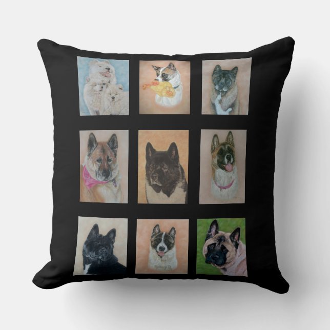 Porträts von schönen Hunden und sehr niedlichen Hu Kissen (Vorderseite)