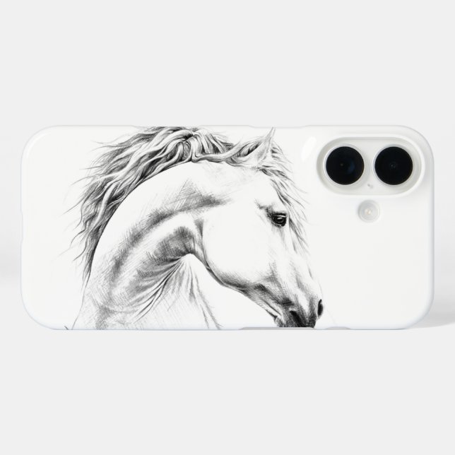 Porträtstift zeichnend Reitkunst Case-Mate iPhone Hülle (Rückseite (Horizontal))