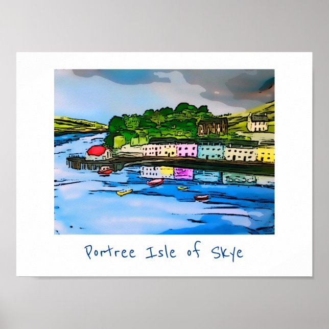 Portree Isle of Skye Scotland Malerei Poster (Vorne)