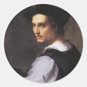 Portriat eines jungen Mannes Runder Aufkleber