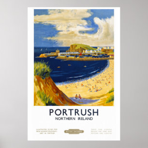 Portrush Ireland Vintage Travel Poster wiederherge