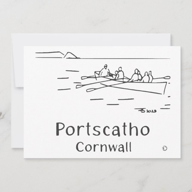 Portscatho Gig Rowers Card Dankeskarte (Vorderseite)
