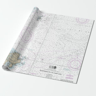 Portsmouth bis Cape Ann nautical Chart 13278 Geschenkpapier