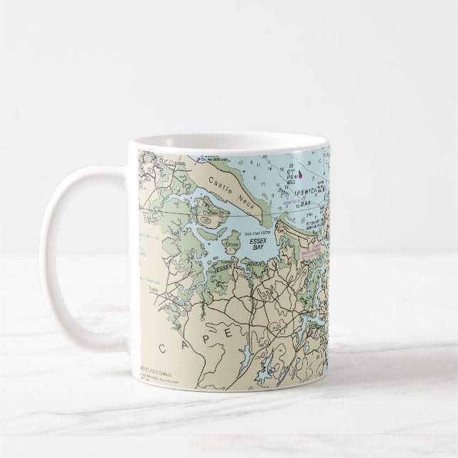 Portsmouth bis Cape Ann nautical Chart 13278 Kaffeetasse (Links)