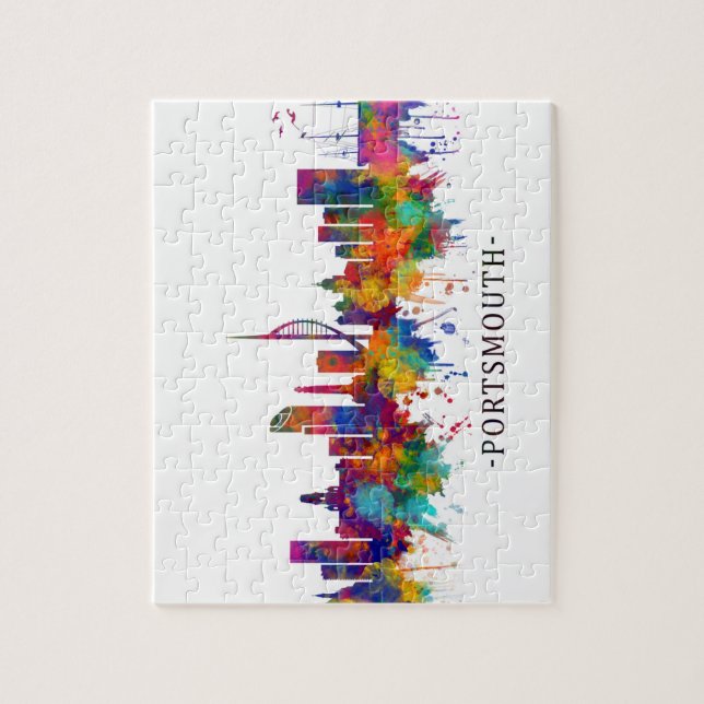 Portsmouth England Skyline Puzzle (Vertikal)