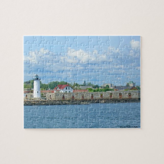Portsmouth-Hafen-Leuchtturm-Puzzlespiel Puzzle (Horizontal)