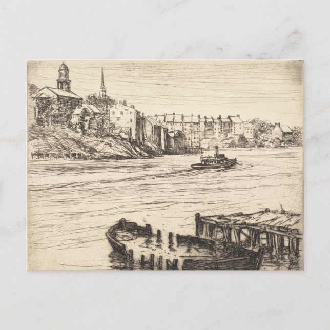 Portsmouth Harbor Vintag Postkarte (Vorderseite)