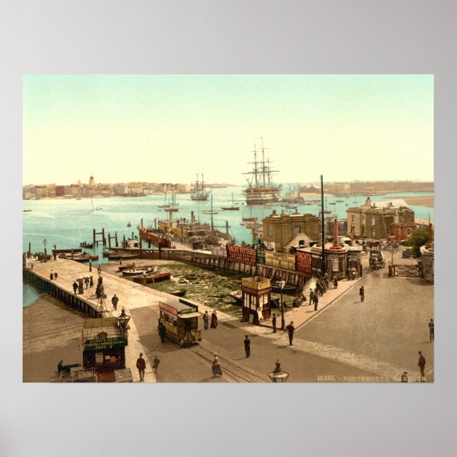 Portsmouth Harbour, Hampshire, England Poster (Vorne)