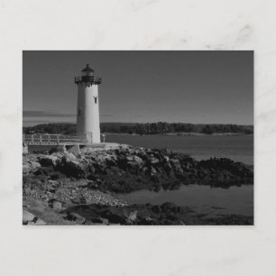 Portsmouth Harbour Lighthouse-B-W Postkarte