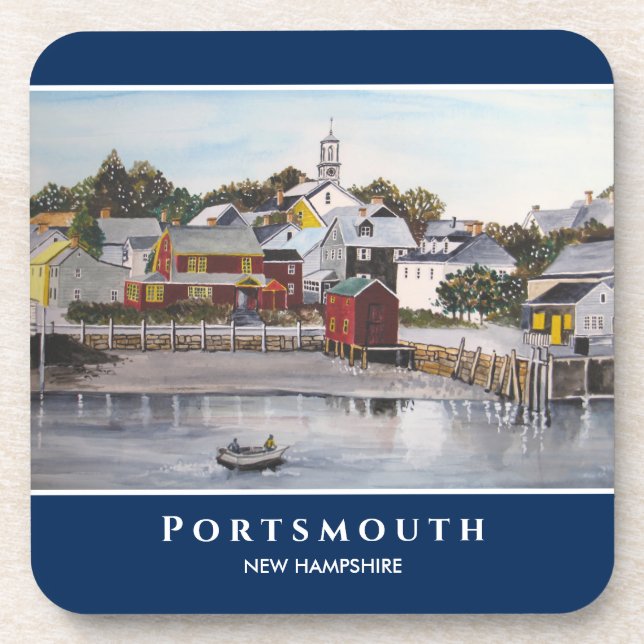 Portsmouth Harbour New Hampshire USA Malerei Getränkeuntersetzer (Vorderseite)