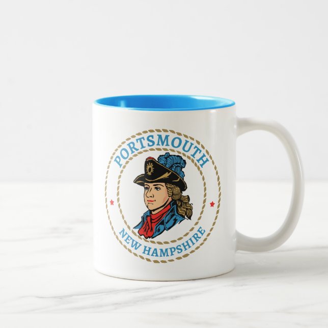Portsmouth New Hampshire Colonial Zweifarbige Tasse (Rechts)
