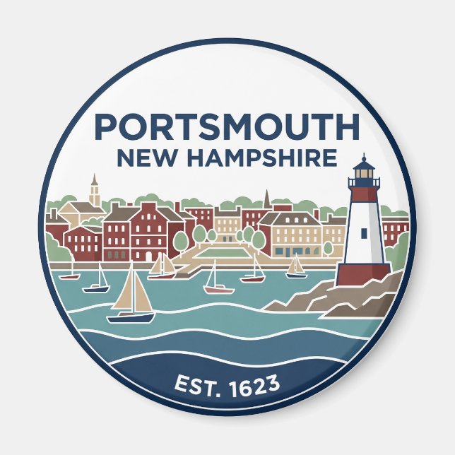 Portsmouth New Hampshire Magnet (Vorne)