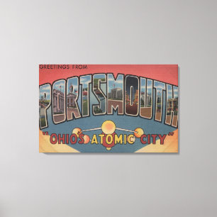 Portsmouth, Ohio - große Buchstabe-Szenen Leinwanddruck