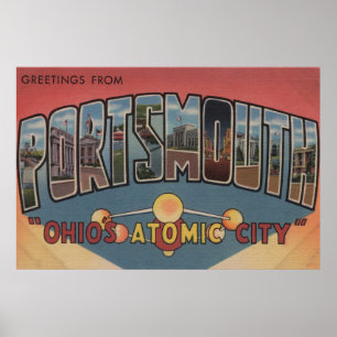 Portsmouth, Ohio - große Buchstabe-Szenen Poster